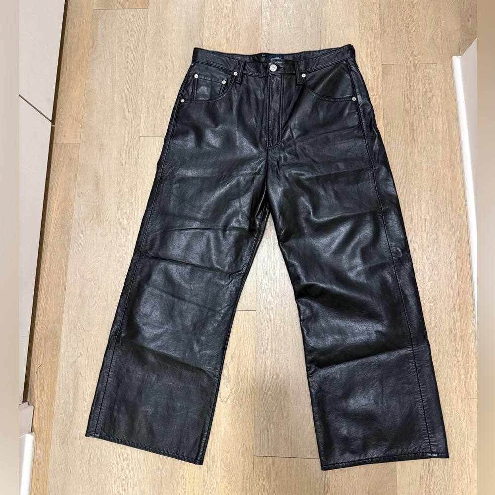 Citizens Of Humanity Black Leather Relaxed Pants